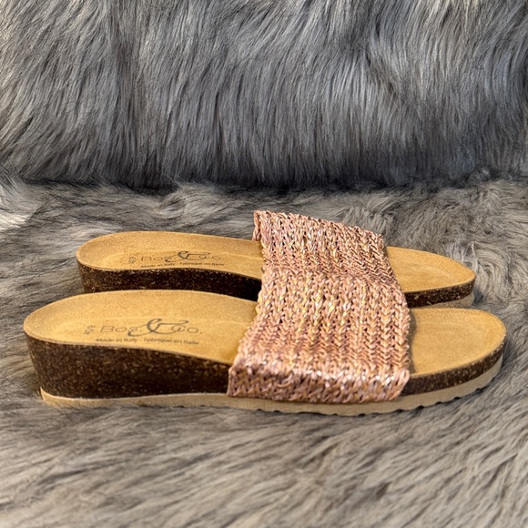 Bos. & Co. Shoes - Bos. & Co. Pink Woven Slide Sandals Size 40/9